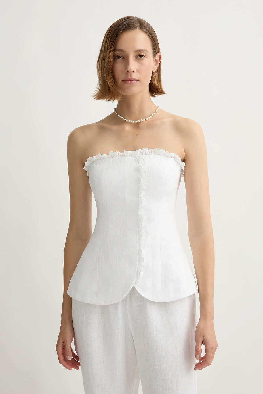 Florence Strapless Linen Top
