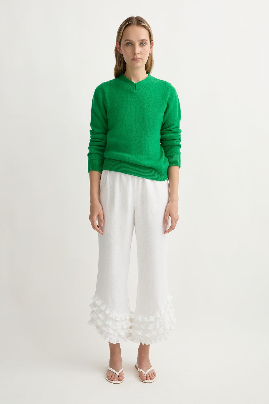 Florence Ruffle Linen Pant