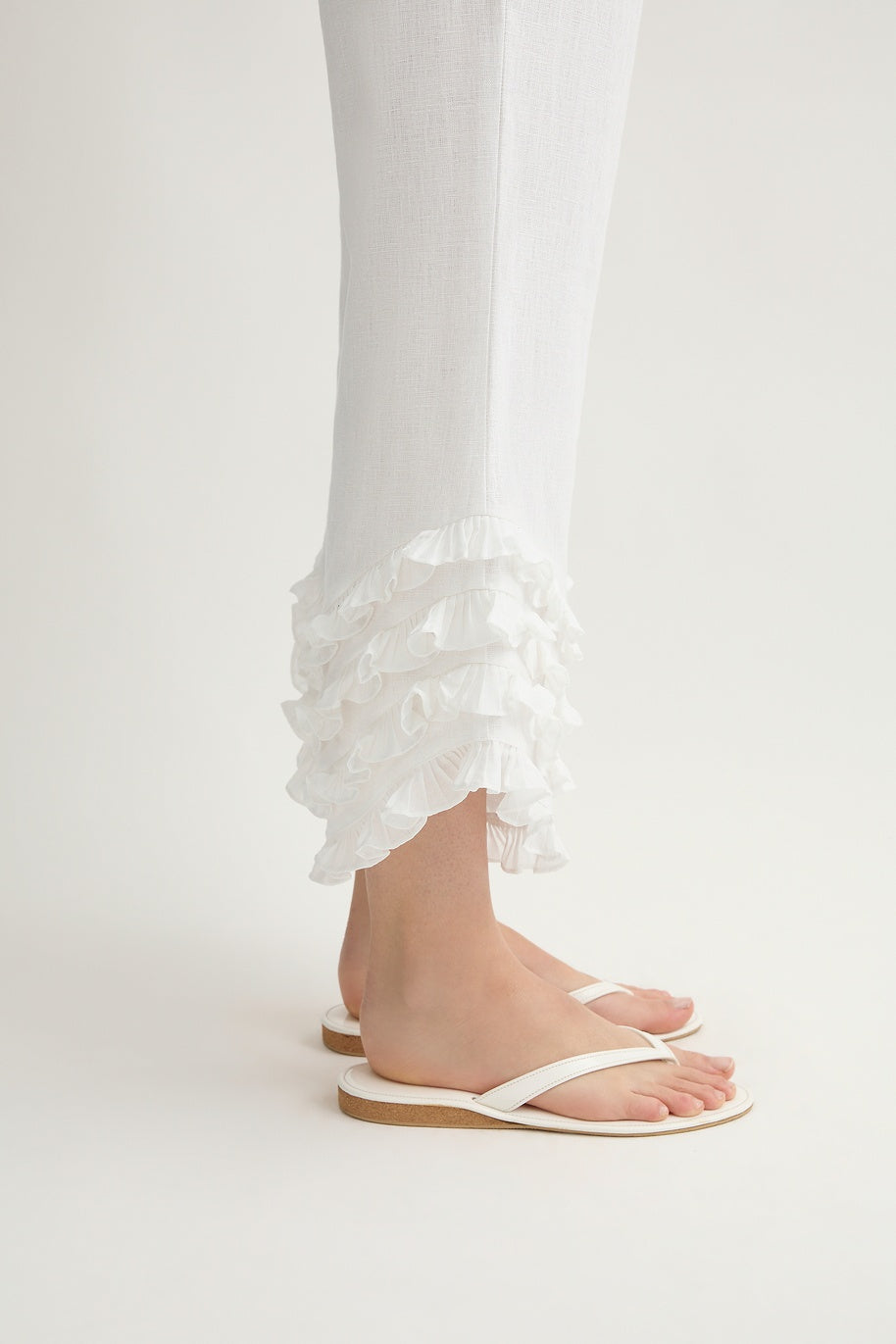 Florence Ruffle Linen Pant
