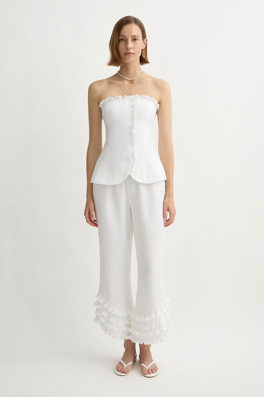 Florence Strapless Linen Top