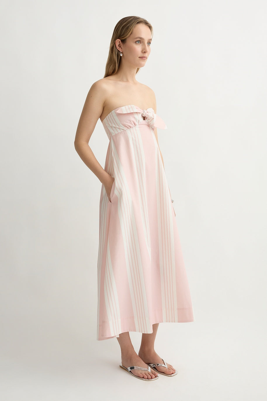 Rosie Stripe Strapless Dress
