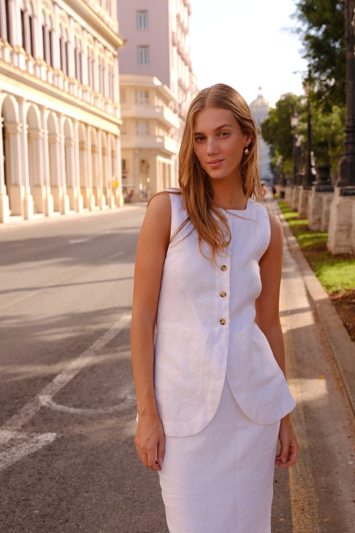 Emma Linen Waistcoat Vest