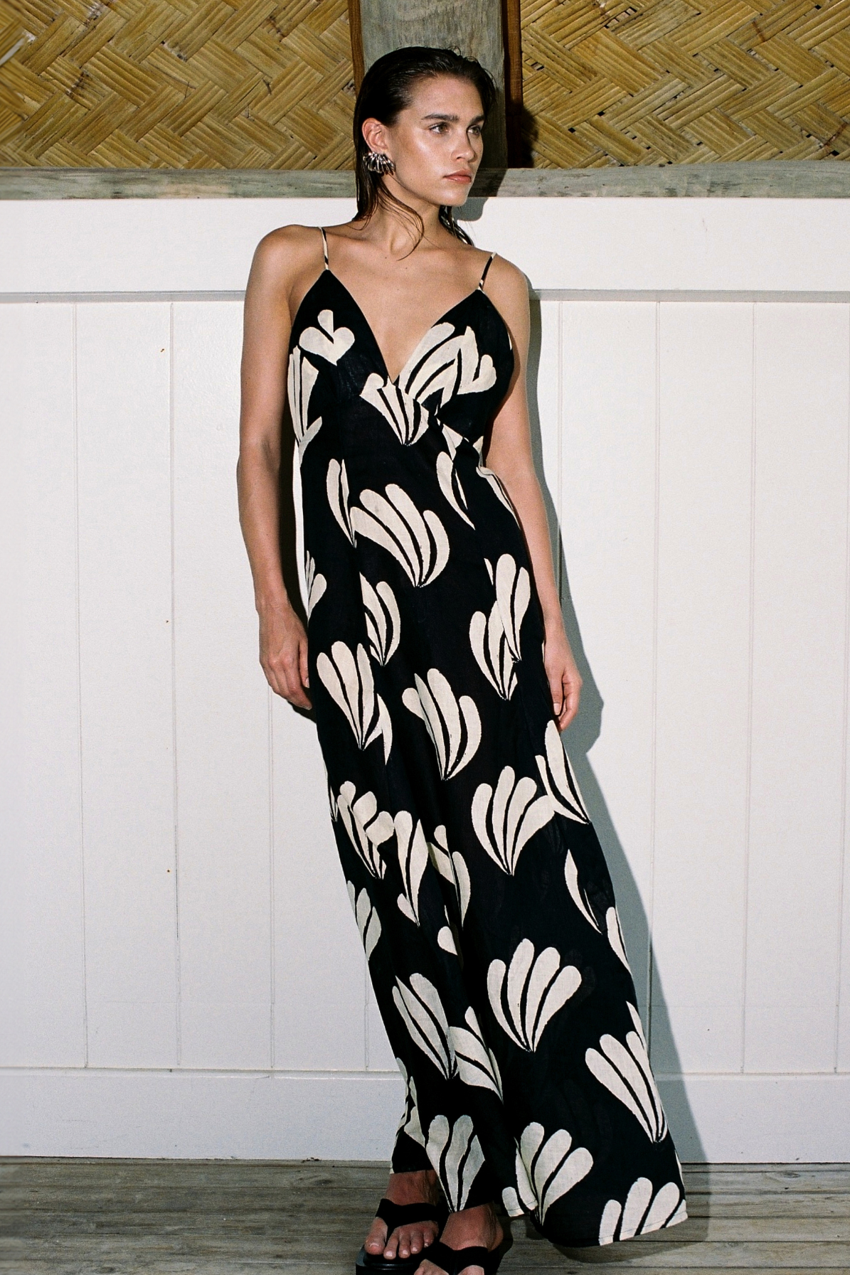 PALM LINEN DRESS - FINAL SALE