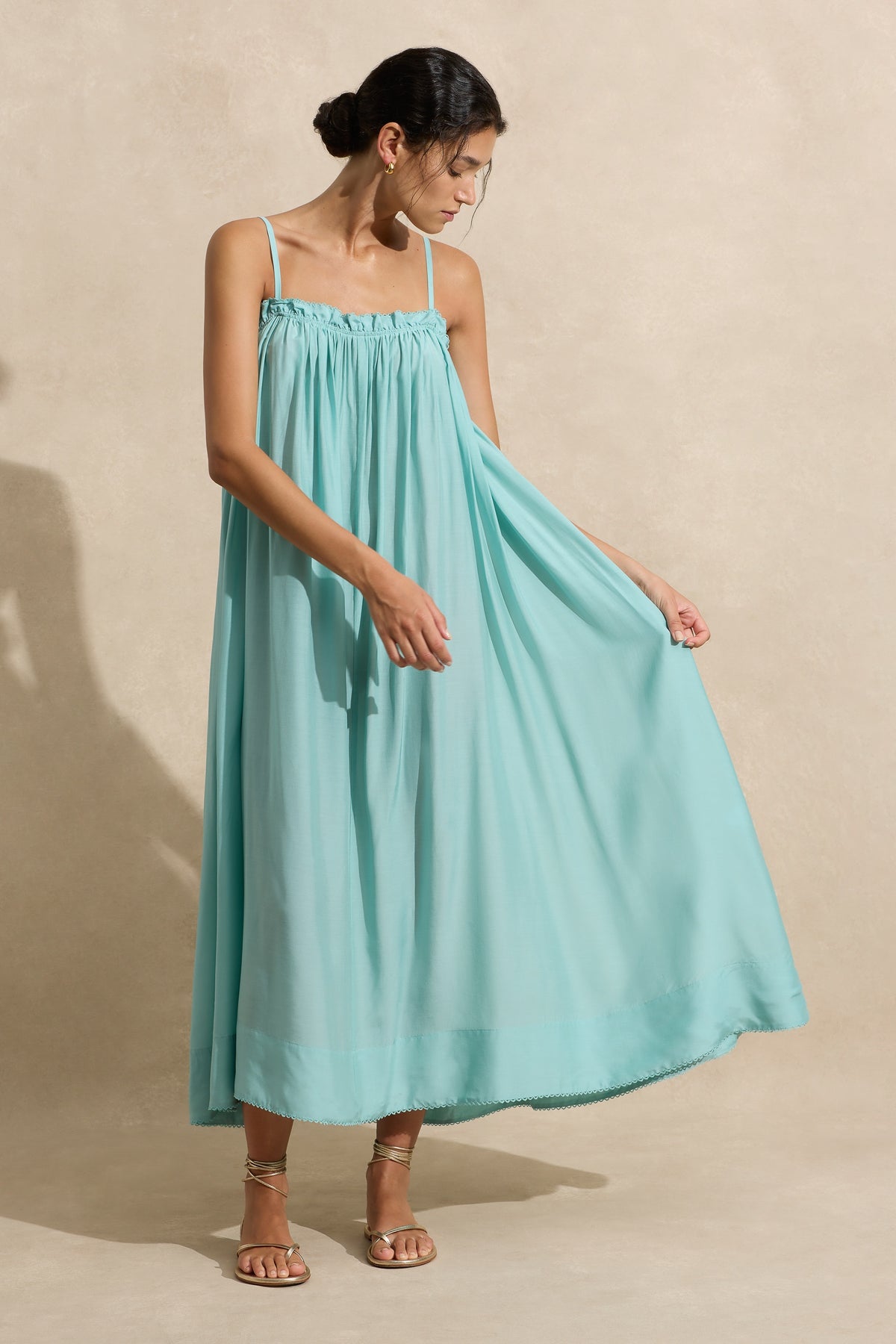 GATHERED MAXI DRESS | MINT  | FINAL SALE