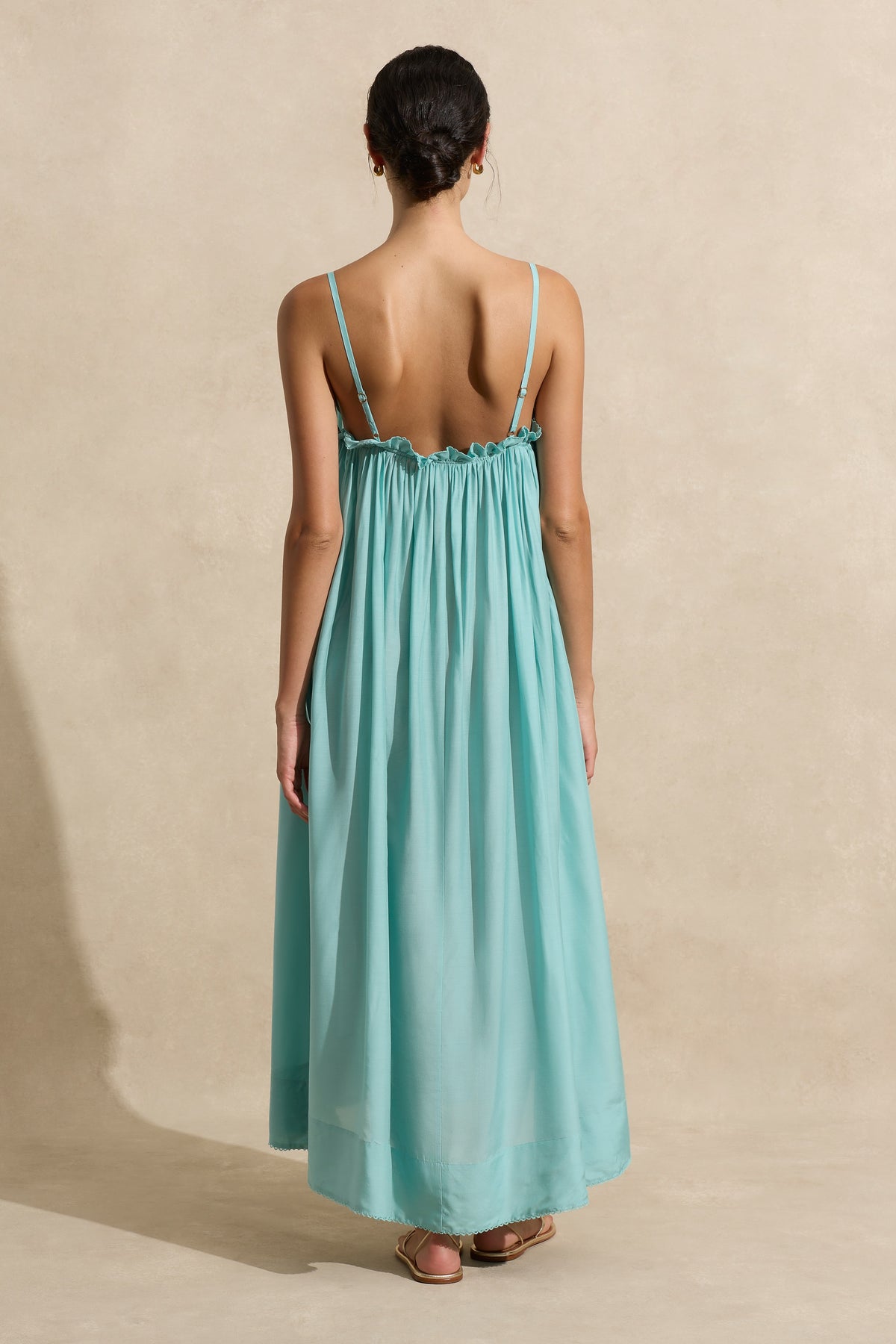 GATHERED MAXI DRESS | MINT  | FINAL SALE