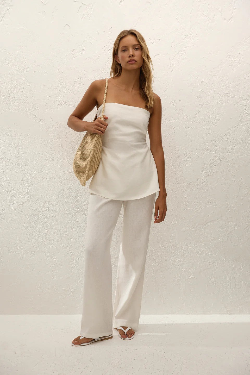 Solmar Linen Top White