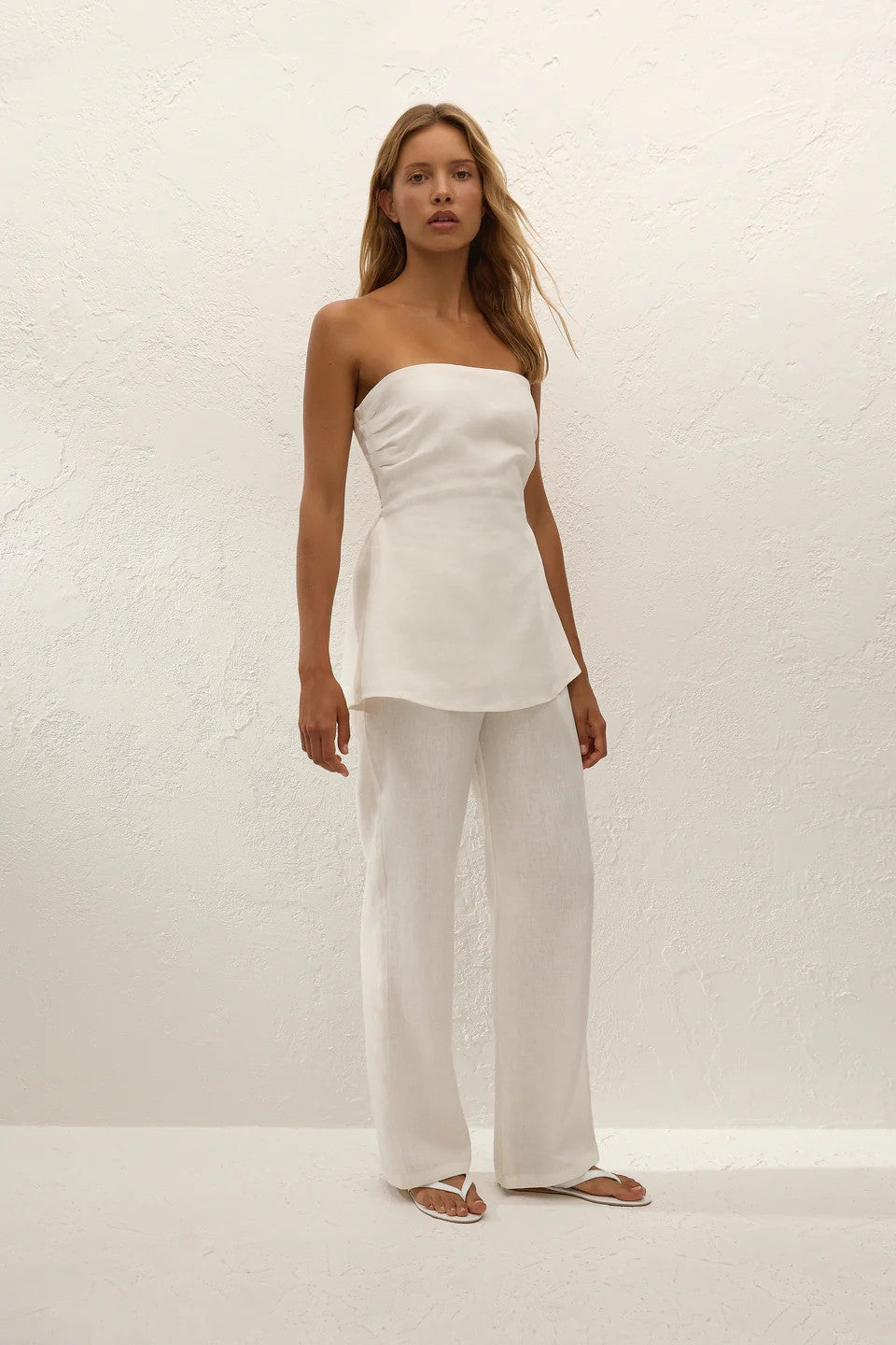 Solmar Linen Top White