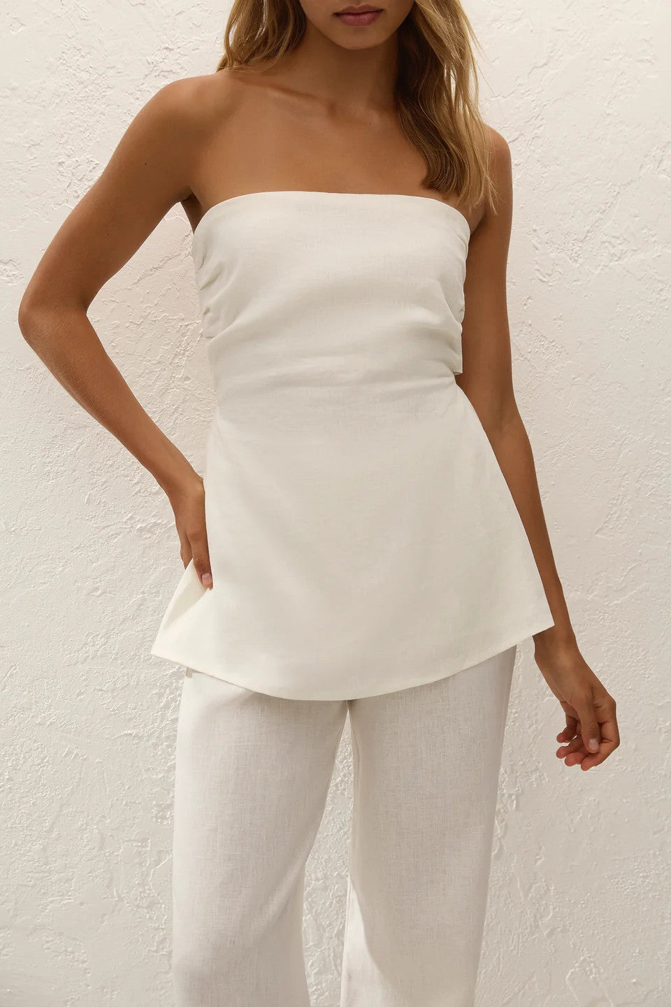 Solmar Linen Top White