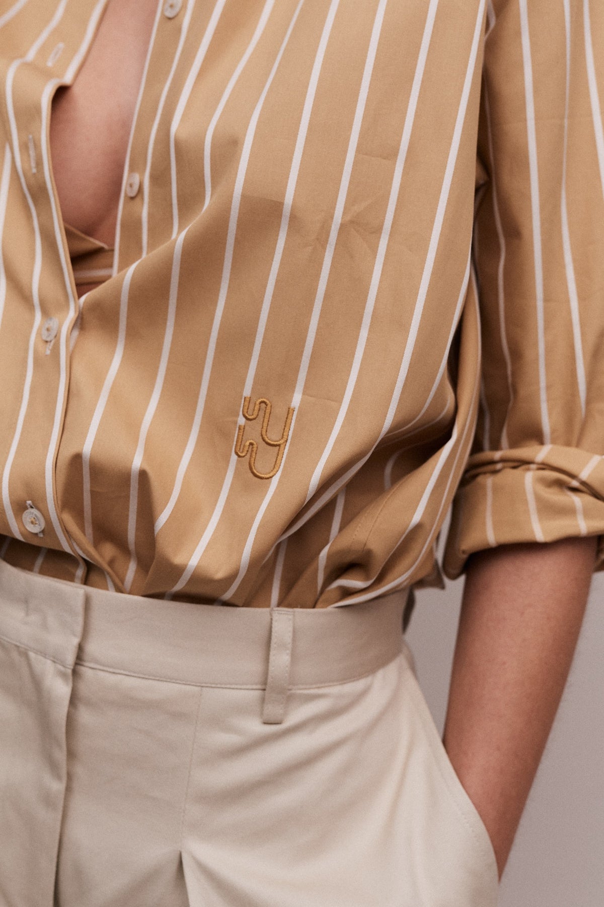 BUOY Mustard Striped Shirt