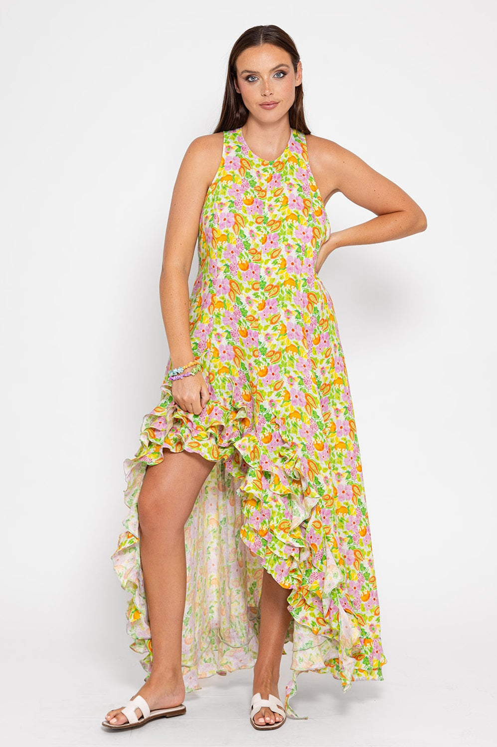 MOLLY LINEN MAXI DRESS | MALLORCA PRINT | FINAL SALE