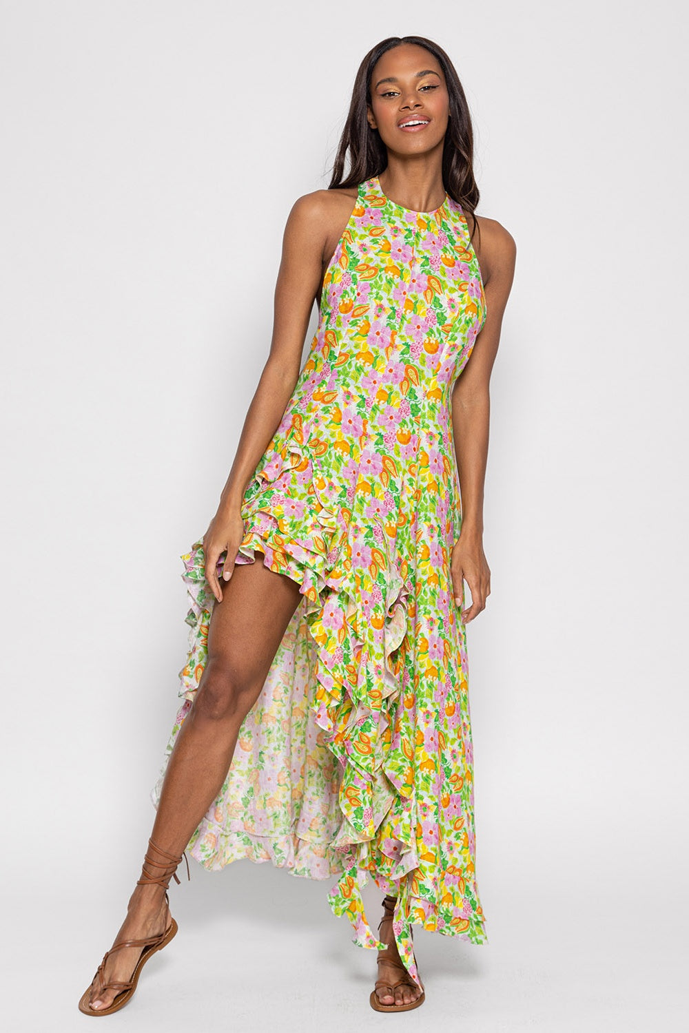 MOLLY LINEN MAXI DRESS | MALLORCA PRINT | FINAL SALE