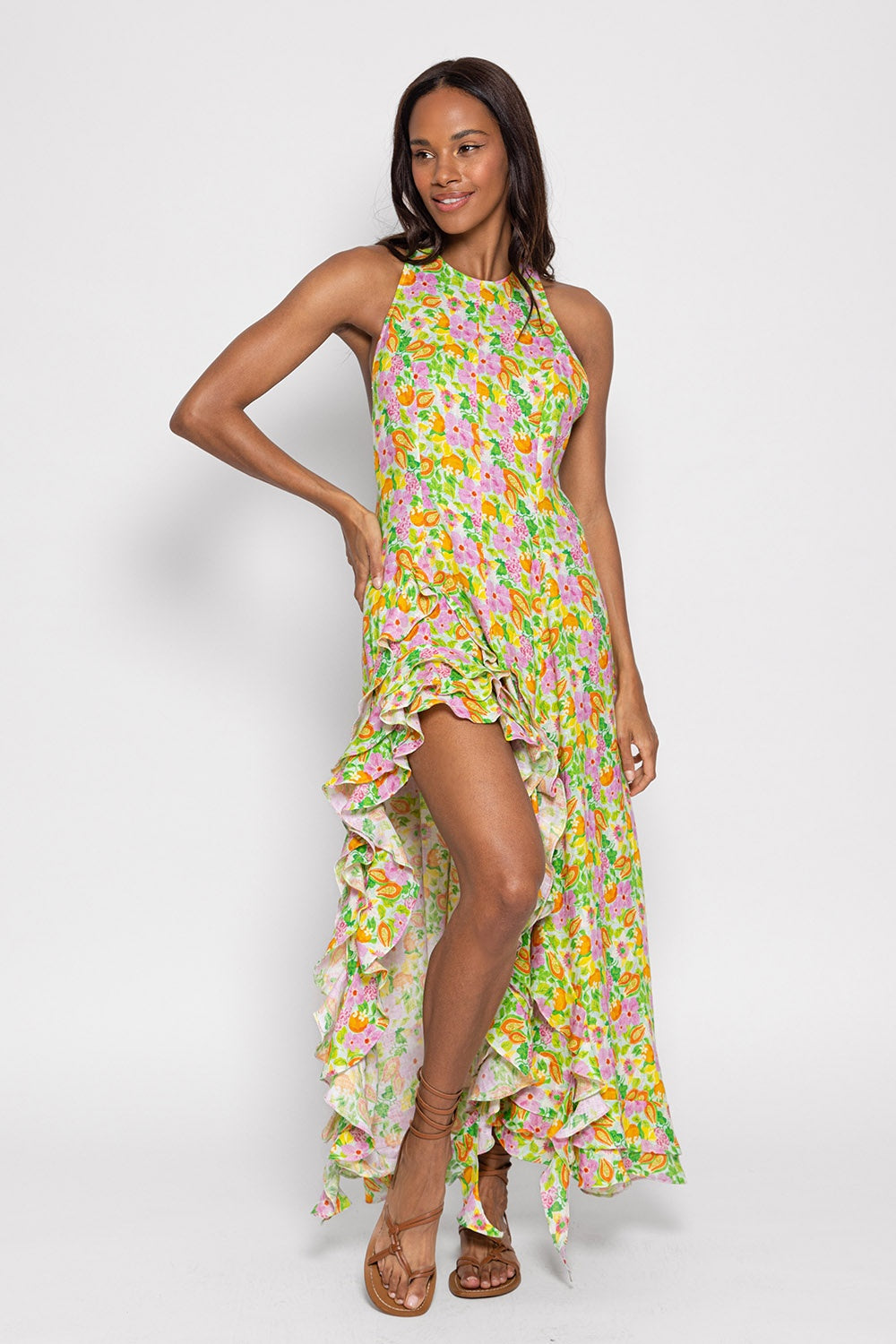 MOLLY LINEN MAXI DRESS | MALLORCA PRINT | FINAL SALE