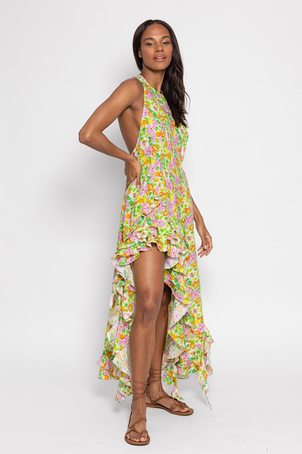 MOLLY LINEN MAXI DRESS | MALLORCA PRINT | FINAL SALE