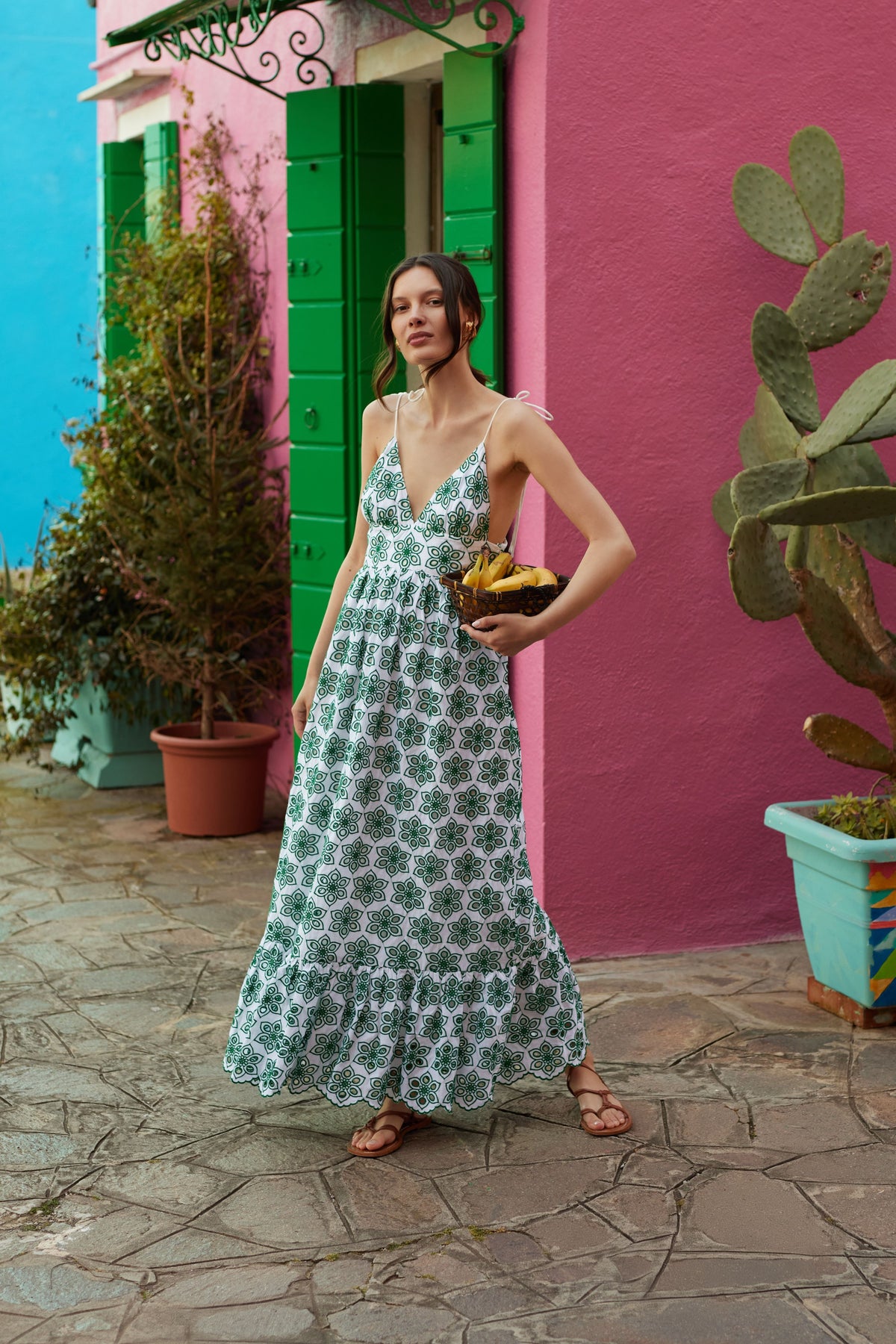 Louve Eyelet Green Dress- FINAL SALE