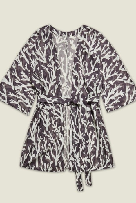 Short Kimono | Grey Coral - FINAL SALE