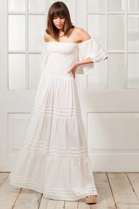 Valentina Dress in LENZING Linen | Soft White