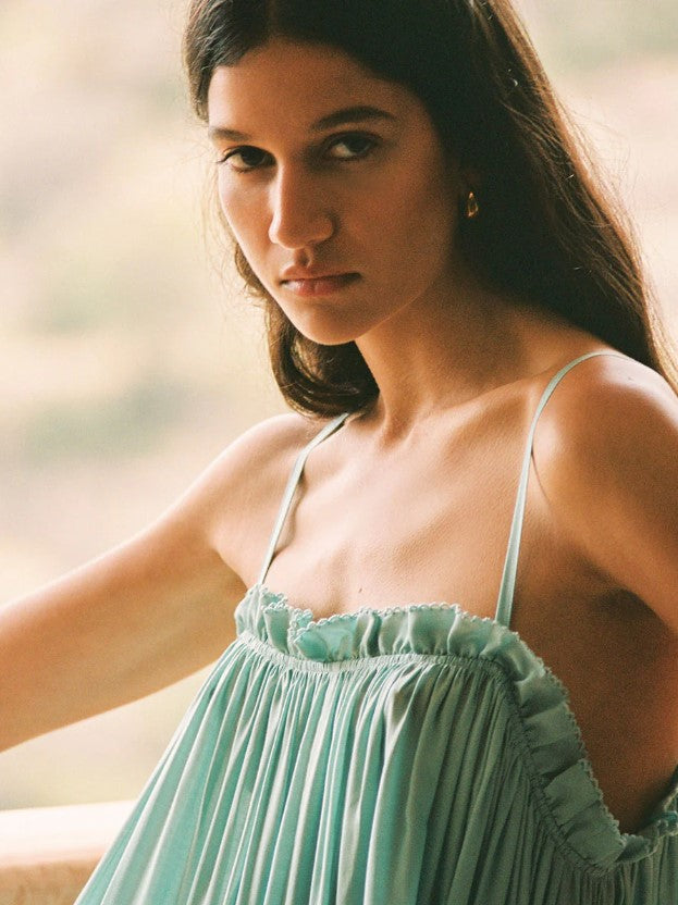 GATHERED MAXI DRESS | MINT  | FINAL SALE