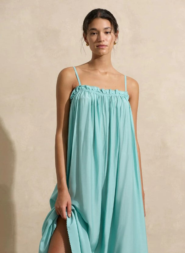 GATHERED MAXI DRESS | MINT  | FINAL SALE