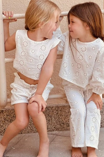 EMBROIDERY SET WITH SHORTS| WHITE