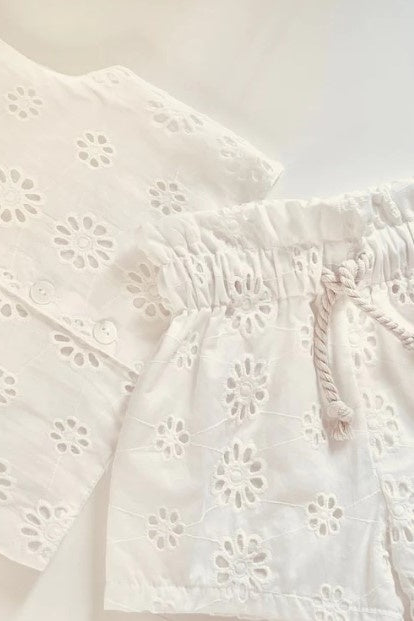 EMBROIDERY SET WITH SHORTS| WHITE