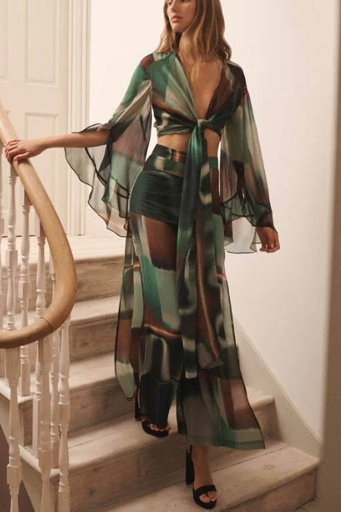 SOPHIA TOP IN GEORGETTE - LUSH OMBRE | FINAL SALE