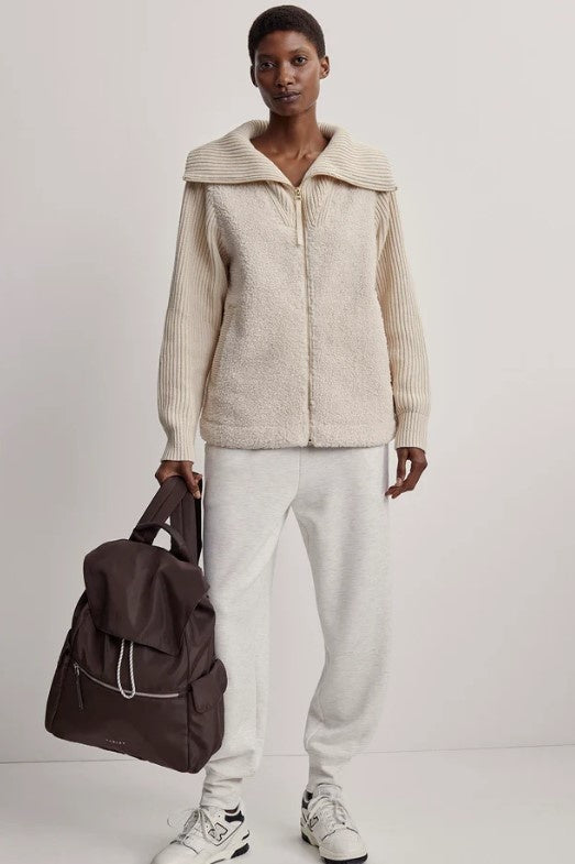 Ardley Zip Through Knit Jacket | Sandshell - Tyde-London