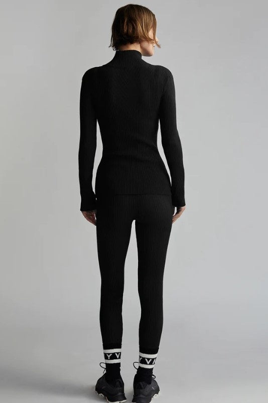 Demi Half Zip Knit | Black