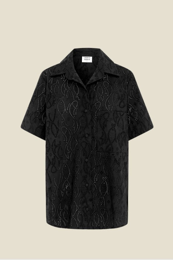 DARCY SHIRT FIN BLACK BRODERIE | FINAL SALE
