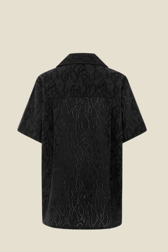 DARCY SHIRT FIN BLACK BRODERIE | FINAL SALE