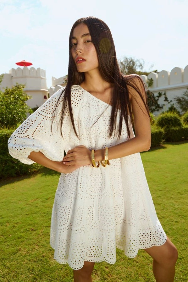 LOUISA SHORT BROIDERY DRESS - FINAL SALE