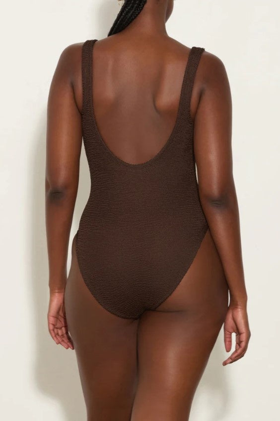 Celine Swimsuit Metallic Chocolate