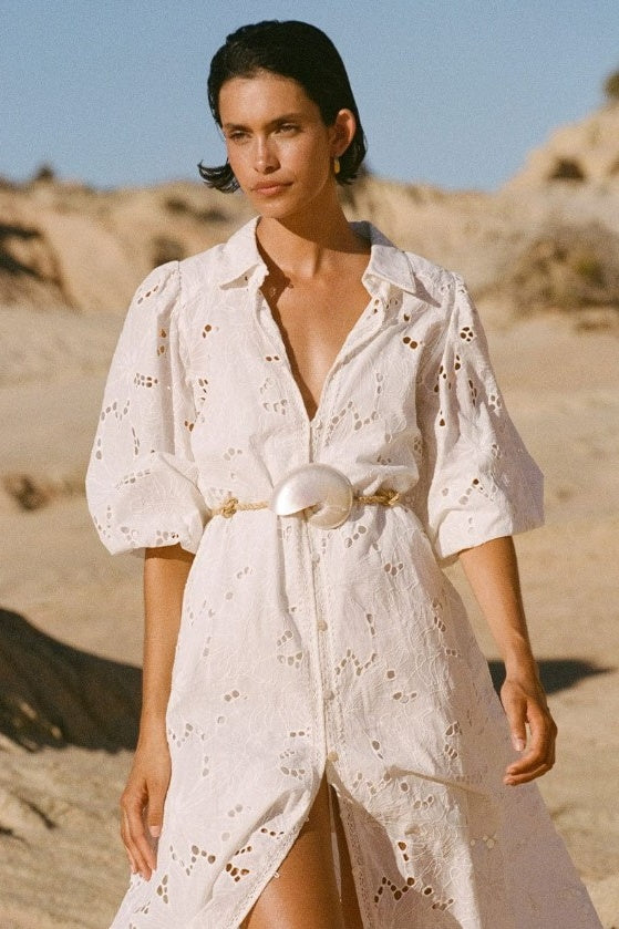 Corfu Midi Shirt Dress White | FINAL SALE