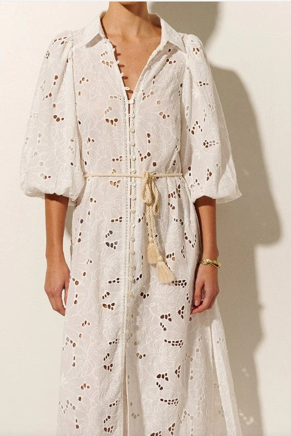 Corfu Midi Shirt Dress White | FINAL SALE