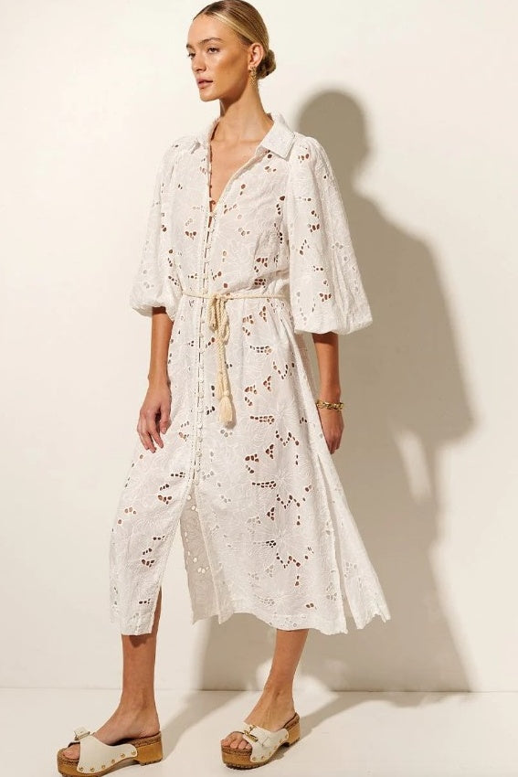 Corfu Midi Shirt Dress White | FINAL SALE