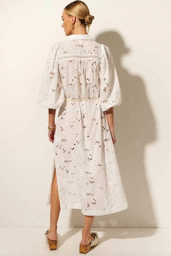 Corfu Midi Shirt Dress White | FINAL SALE