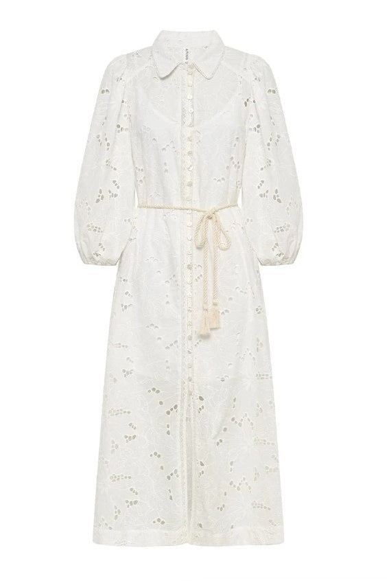 Corfu Midi Shirt Dress White | FINAL SALE