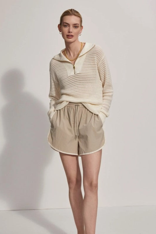 Billie Half-Zip Knit | Egret