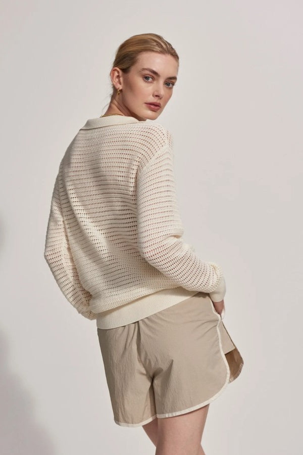 Billie Half-Zip Knit | Egret