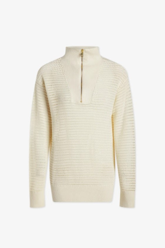 Billie Half-Zip Knit | Egret