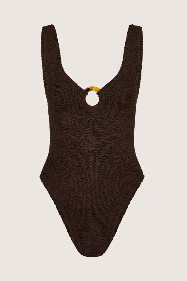 Celine Swimsuit Metallic Chocolate