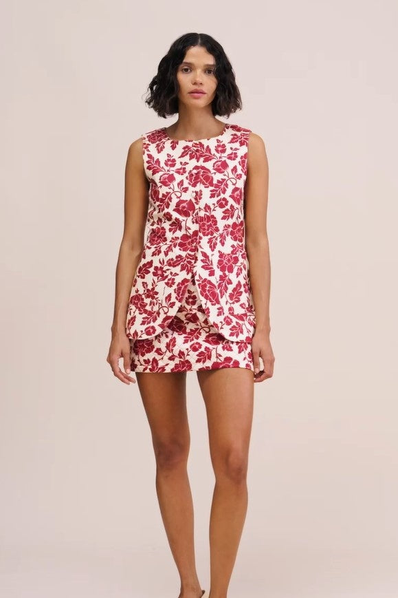 ROMEO VEST WAISTCOAT | DEEP RED/OAT - FINAL SALE