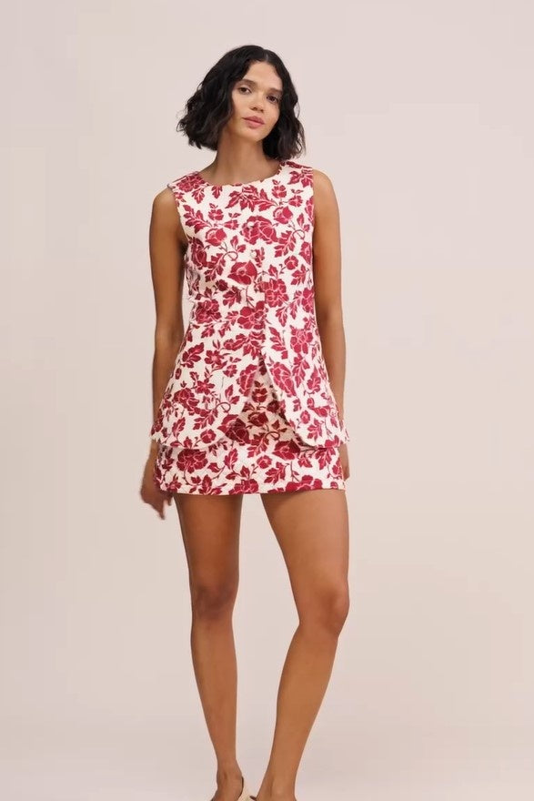 ROMEO MINI SKIRT - DEEP RED/OAT - FINAL SALE