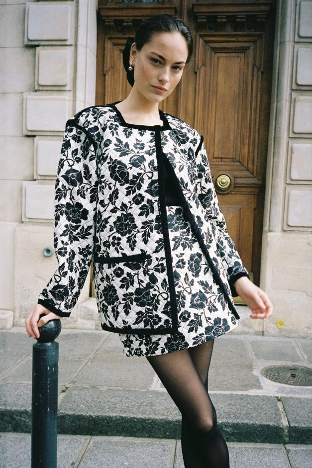 ROMEO MINI SKIRT - NOIR BLOOM - FINAL SALE