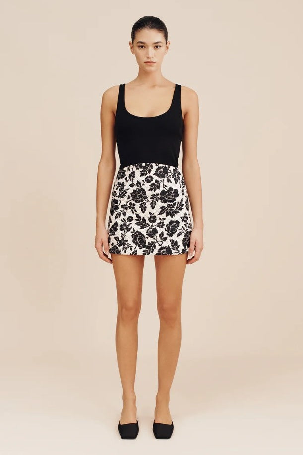 ROMEO MINI SKIRT - NOIR BLOOM - FINAL SALE