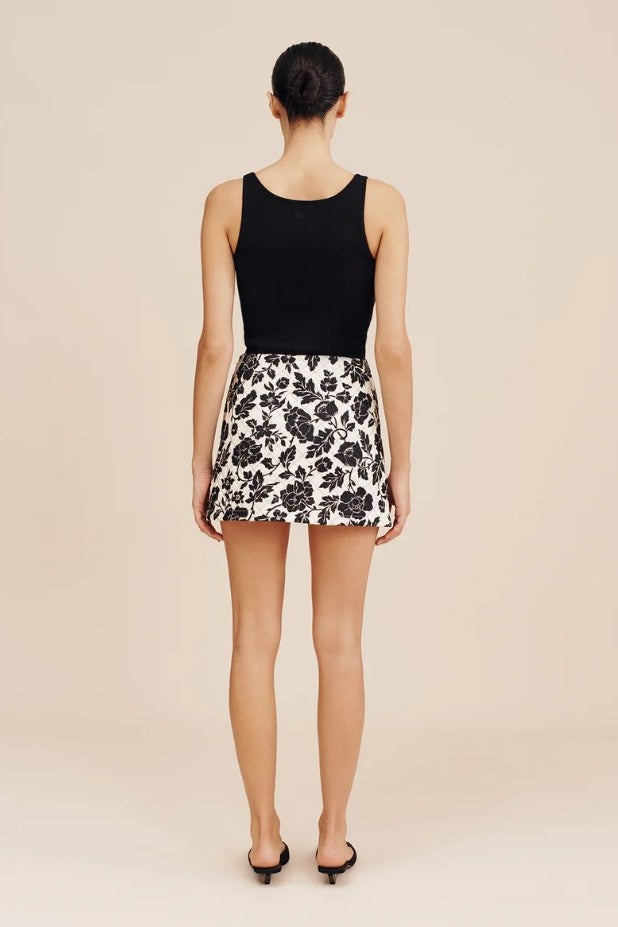 ROMEO MINI SKIRT - NOIR BLOOM - FINAL SALE