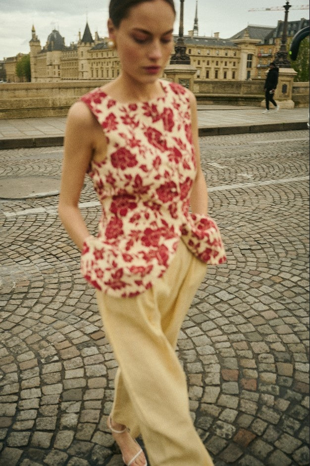 ROMEO VEST WAISTCOAT | DEEP RED/OAT - FINAL SALE