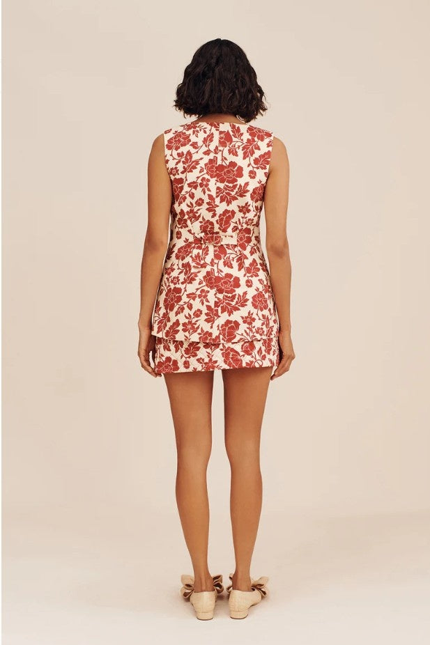 ROMEO VEST WAISTCOAT | DEEP RED/OAT - FINAL SALE