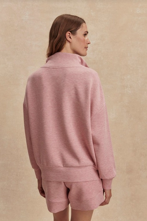 Hawley Half-Zip Sweat | Rose Marl