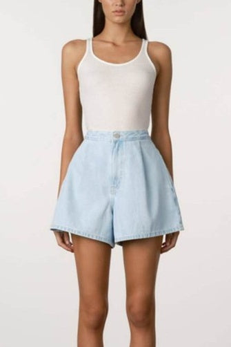 Recycled Denim Shorts - Soft Blue