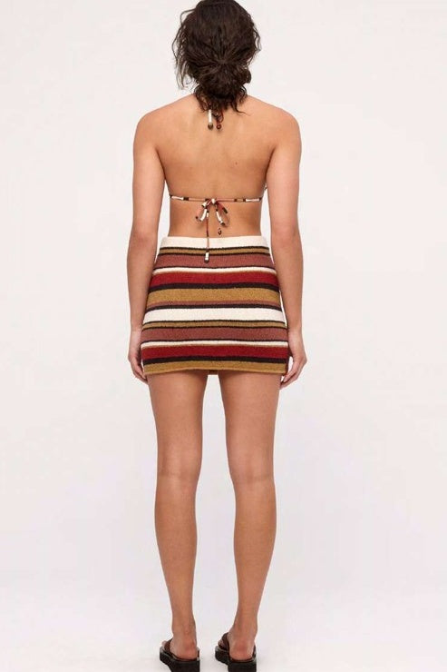 Textured Knit Mini Skirt - Earth Stripe